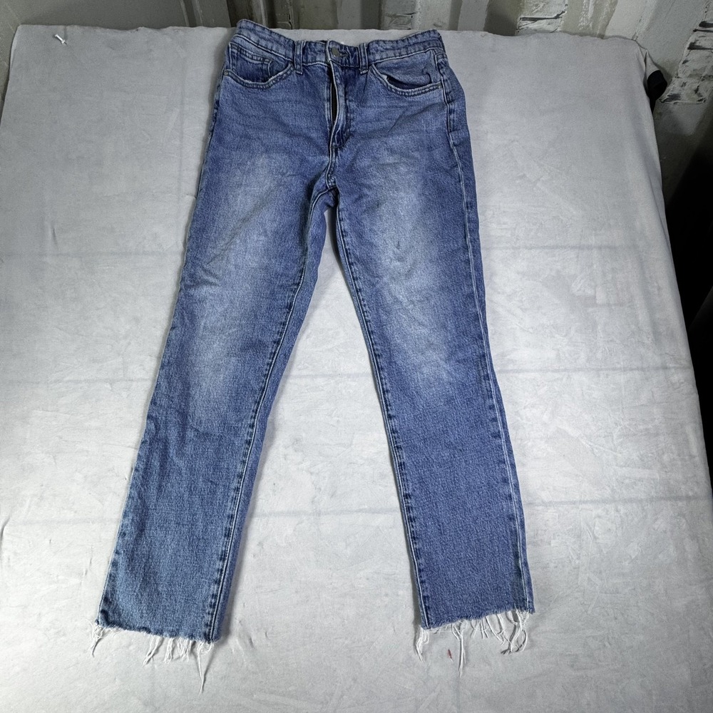 Joe's Women Straight Fit Jeans Blue Light Wash Raw‎ Hem Stretch Everyday Wear 28